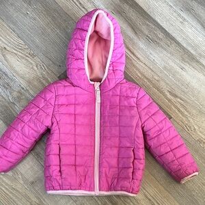 Pink Hooded Puffer/fleece Jacket